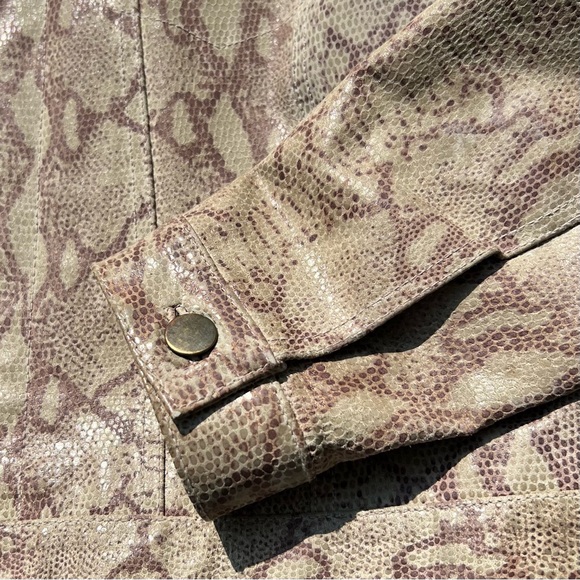 Bagatelle Snake Print Leather Jacket (Size 6) Brown Good Condition - Picture 4 of 14